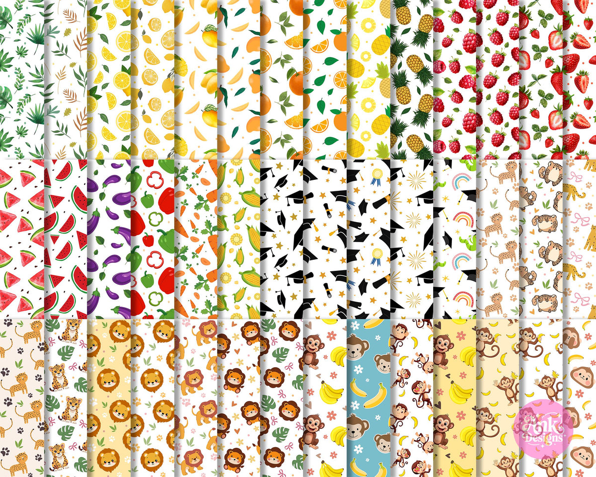 600 Seamless Repeating Pattern PNG Digital Download Bundle