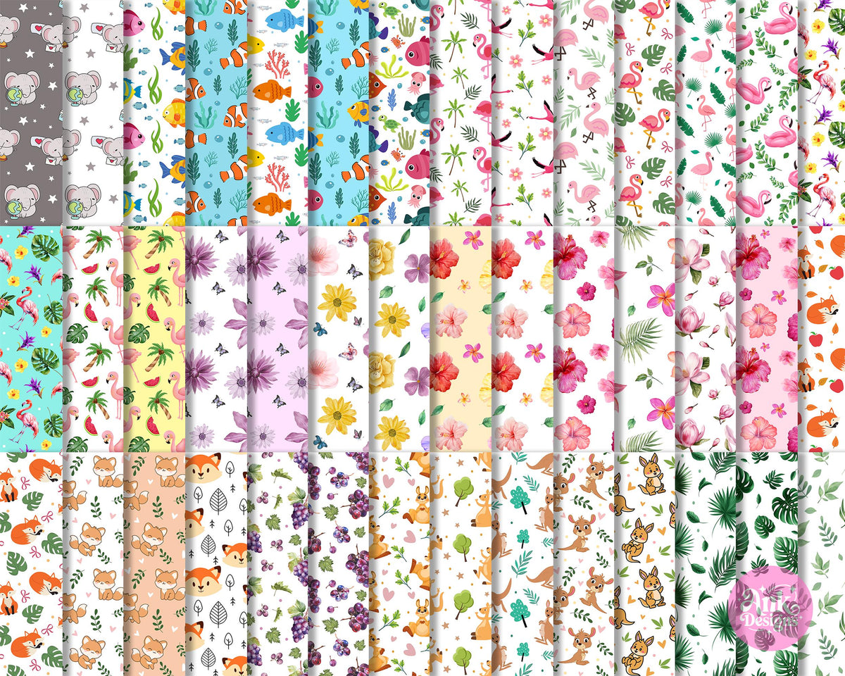 600 Seamless Repeating Pattern PNG Digital Download Bundle