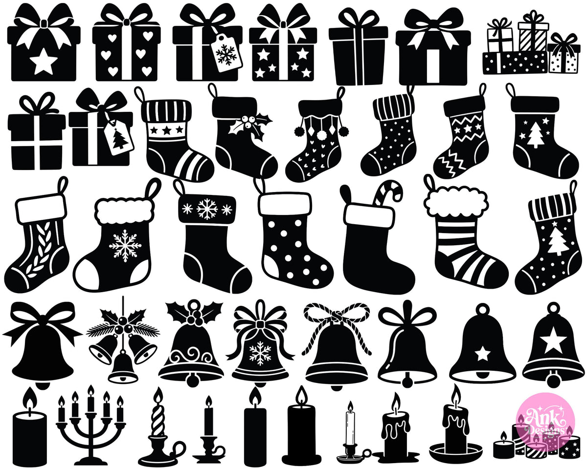 Christmas Silhouette Ornaments SVG Mega Bundle 800+ Digital Download