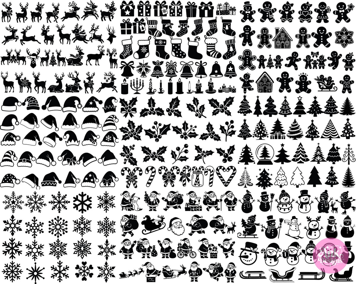 Christmas Silhouette Ornaments SVG Mega Bundle 800+ Digital Download