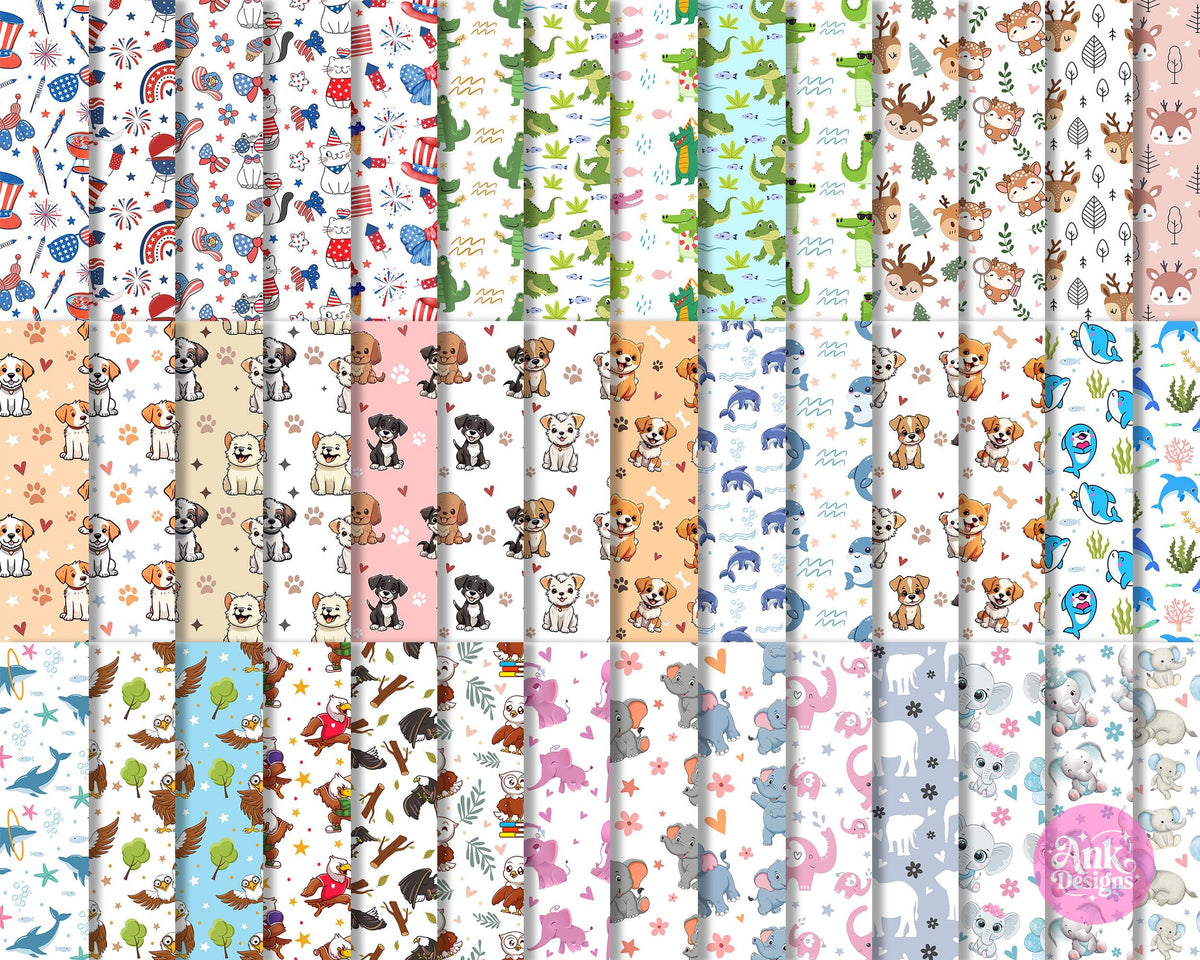 600 Seamless Repeating Pattern PNG Digital Download Bundle