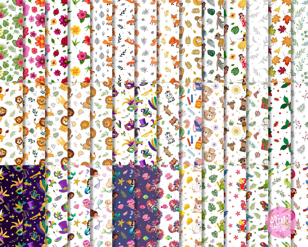 600 Seamless Repeating Pattern PNG Digital Download Bundle