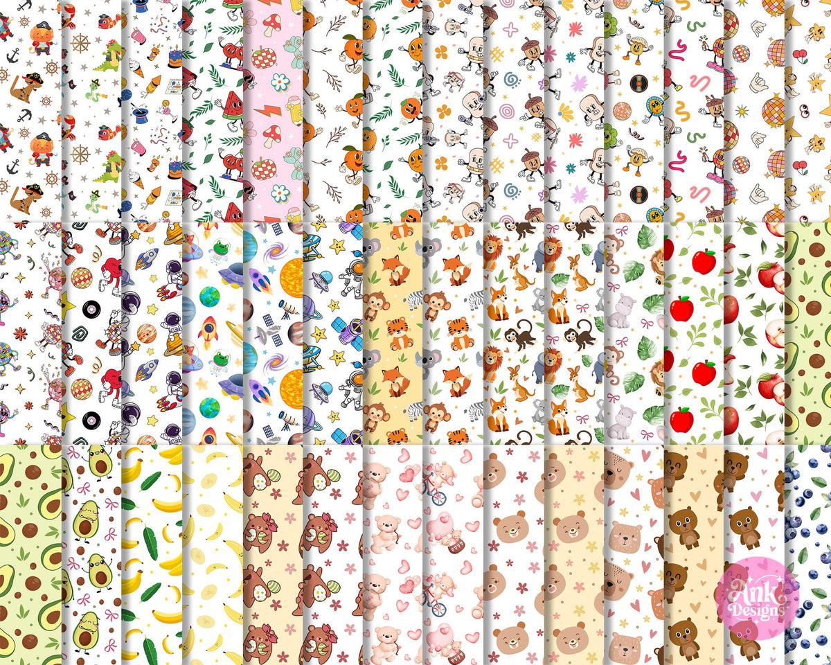 600 Seamless Repeating Pattern PNG Digital Download Bundle