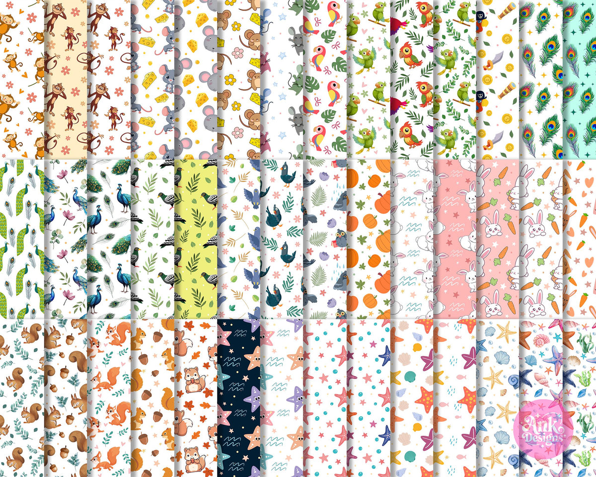 600 Seamless Repeating Pattern PNG Digital Download Bundle
