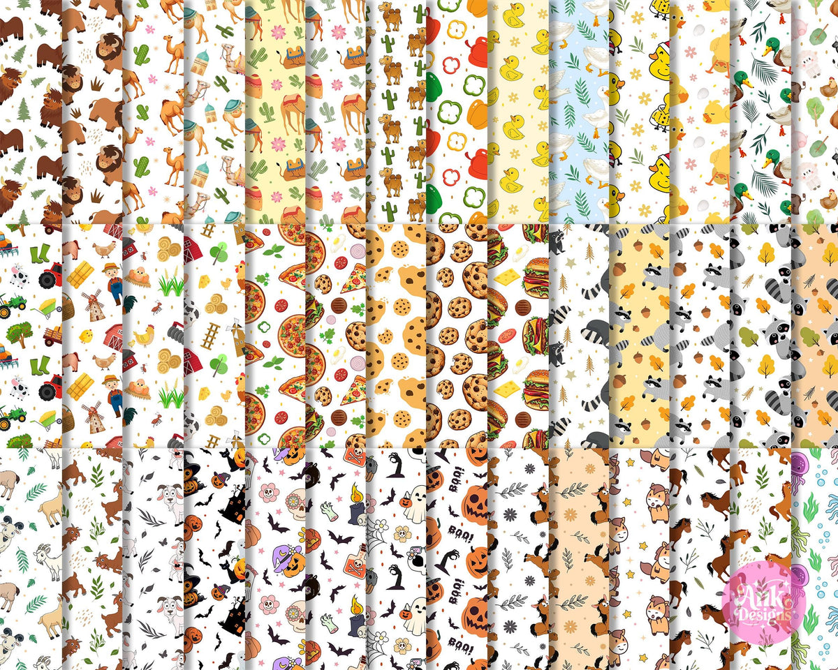 600 Seamless Repeating Pattern PNG Digital Download Bundle