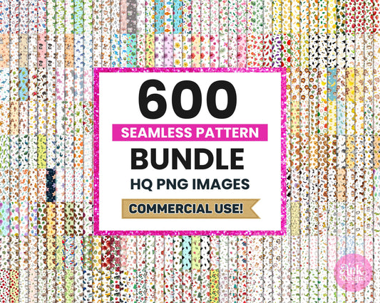 600 Seamless Repeating Pattern PNG Digital Download Bundle