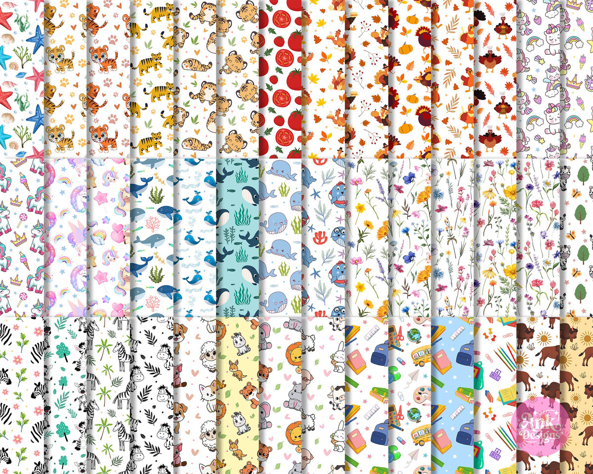600 Seamless Repeating Pattern PNG Digital Download Bundle
