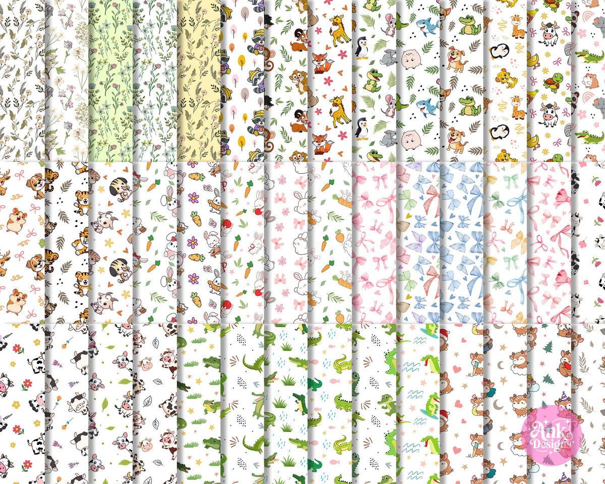 600 Seamless Repeating Pattern PNG Digital Download Bundle