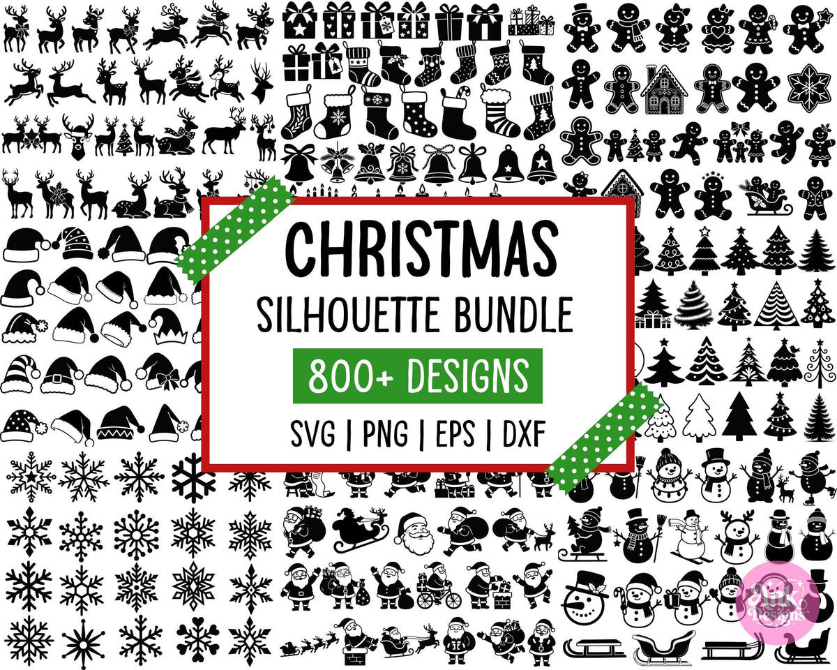 Christmas Silhouette Ornaments SVG Mega Bundle 800+ Digital Download