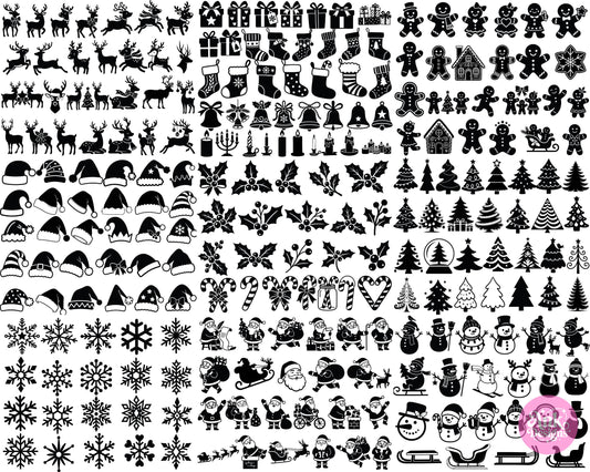 Christmas Silhouette Ornaments SVG Mega Bundle 800+ Digital Download